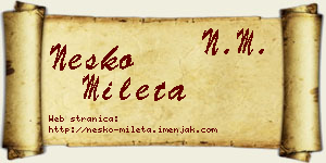 Neško Mileta vizit kartica